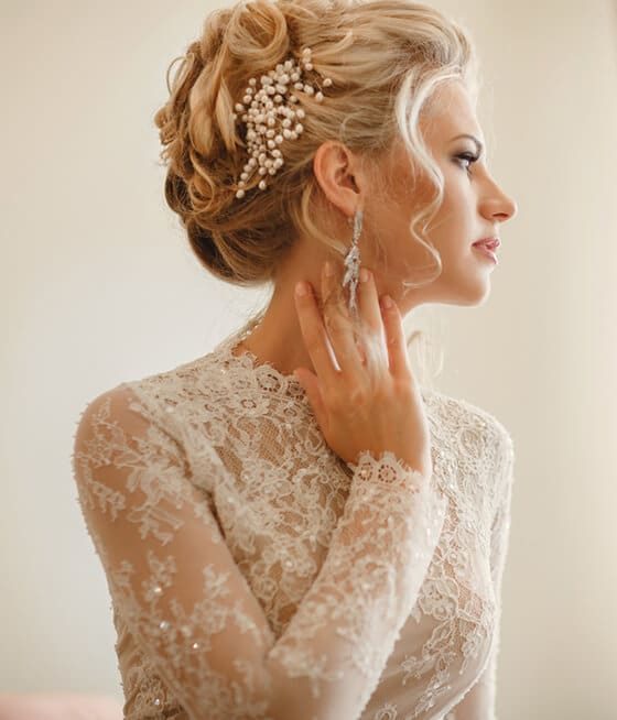 Bride With Hair And Makeup Done — Beautician in Coffs Harbour, NSW