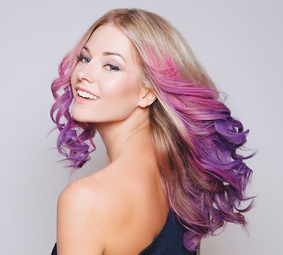 Woman With Purple Coloured Hair — Beautician in Coffs Harbour, NSW
